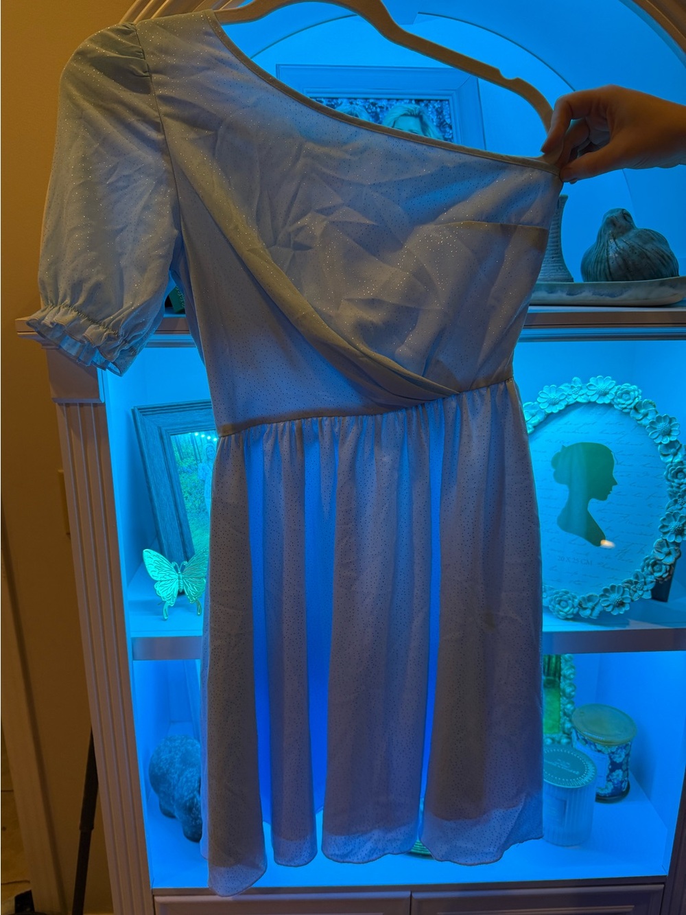 One-Shoulder Pastel Blue Party Dress